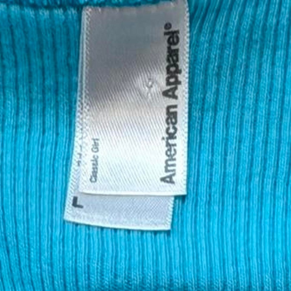 Vintage Y2K American Apparel Classic Girl Blue Rhinestone Tank Top, Women's L. - Picture 5 of 8